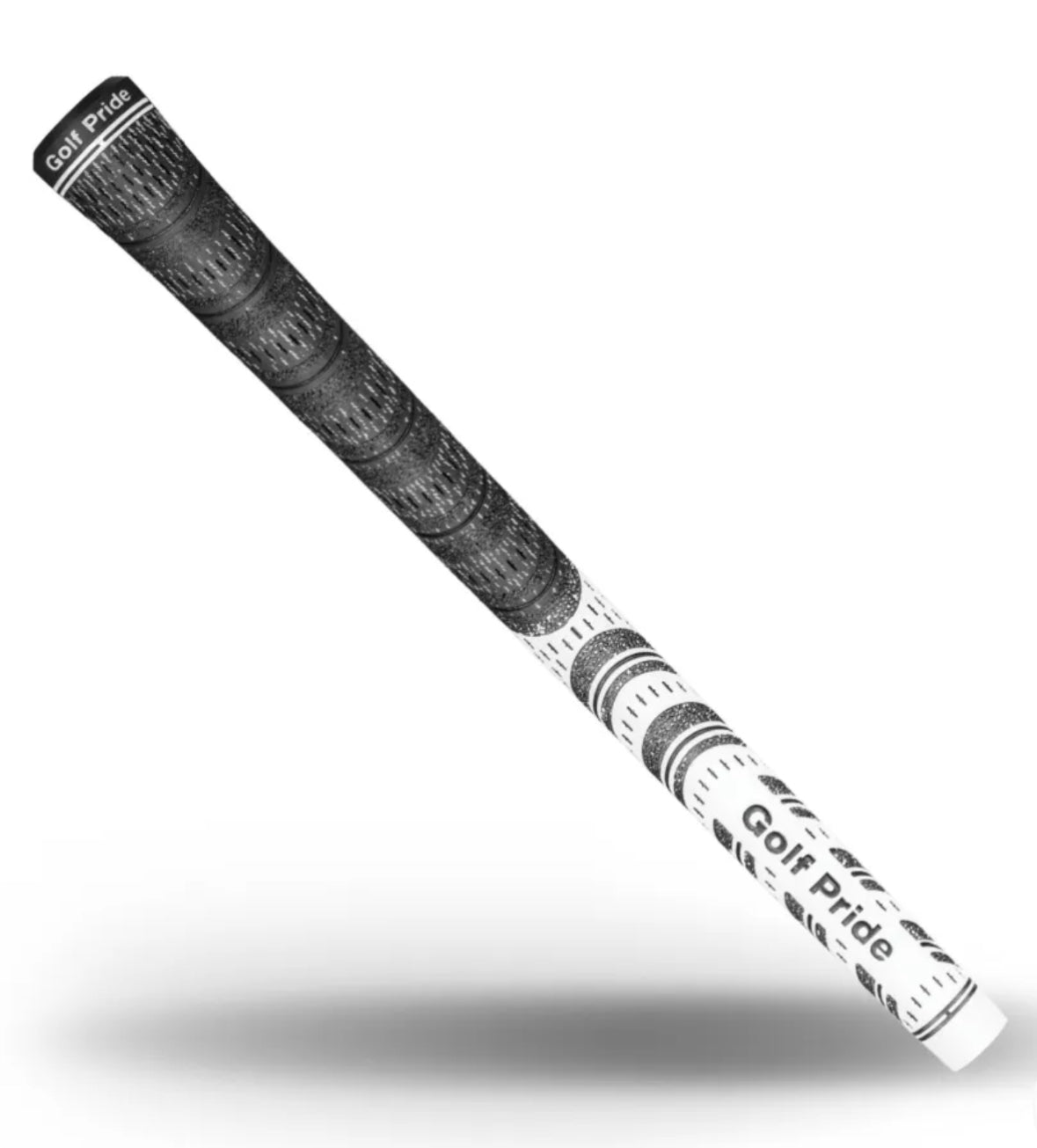 Golf club grip with 'Golf Pride' branding on a white background