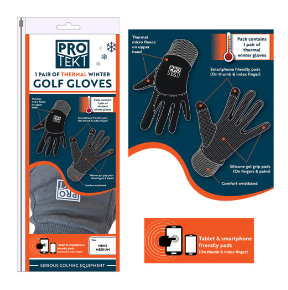 Pro-Tekt Mens Thermal Winter Pair Golf Gloves